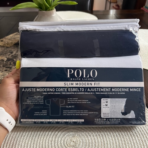 Polo Ralph Lauren 3 Cotton V necks Slim Fit - Picture 5 of 8